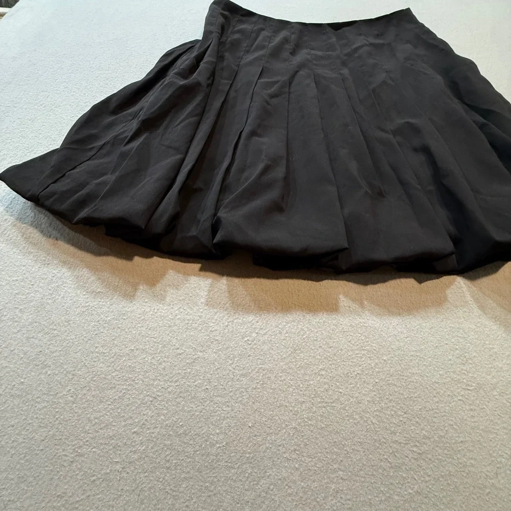 🖤 Nicole by Nicole Miller Pleated Bubble Hem Romantic Dark Academia Skirt Wom 6 - Picture 6 of 12
